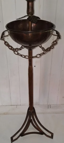 Antiker Jugendstil Kerzenständer aus Kupfer, 1900