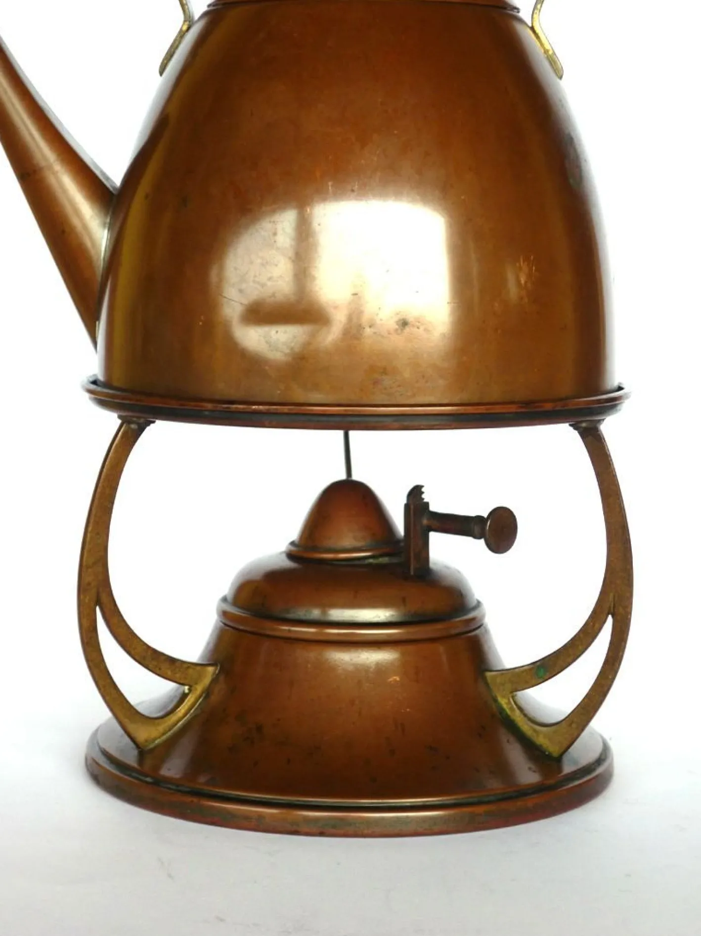 Antiker Jugendstil Teekessel auf Ständer von WMF, 2er Set