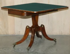 Antiker Regency Kartentisch aus Hartholz & Messing Intarsien, 1815