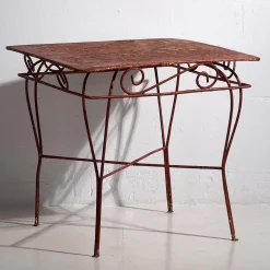 Antiker roter Gartentisch, 1920er