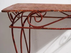 Antiker roter Gartentisch, 1920er