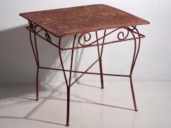 Antiker roter Gartentisch, 1920er