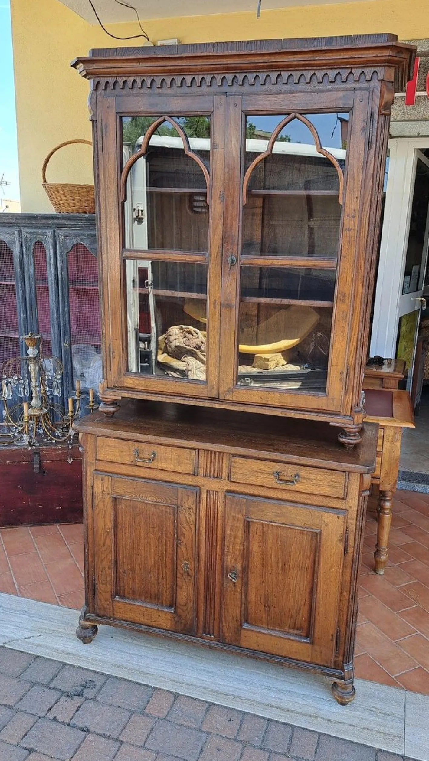 Antiker schottischer Schrank aus Eiche, 1800er