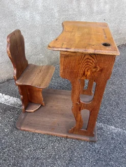 Antiker Schultisch, 1890er