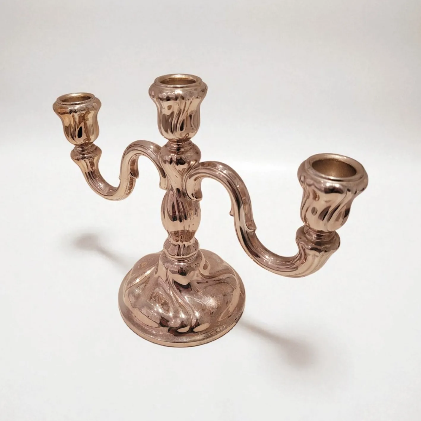 Antiker versilberter Rokoko Kerzenhalter, 1900er