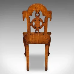 Antiker viktorianischer Empfangsstuhl aus Eichenholz, 1840