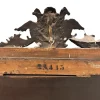 Antiker viktorianischer gotischer Spiegel mit Blattsilber Intarsie über schwarzem Gesso Rahmen, 1850