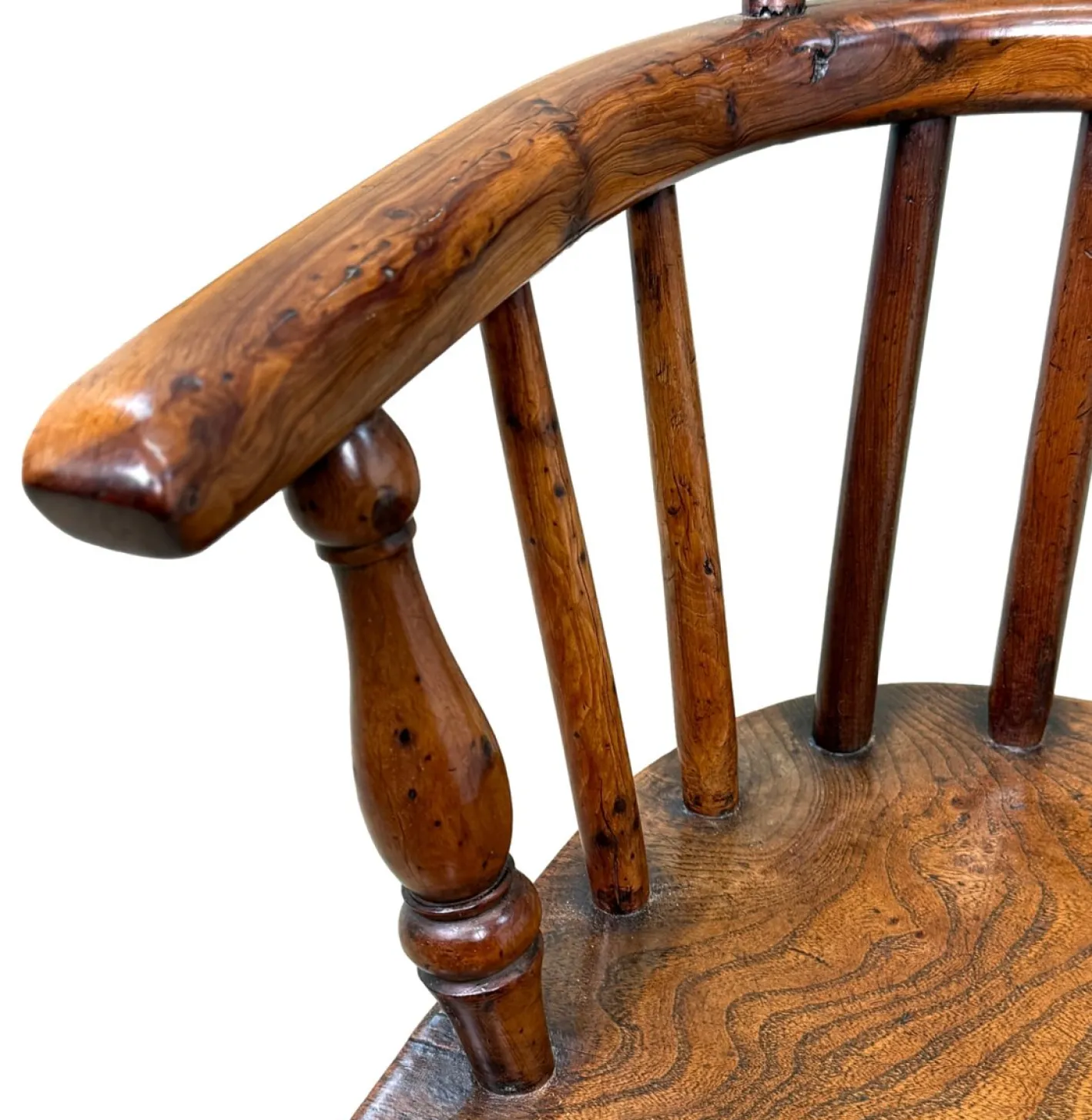 Antiker Windsor Kindersessel aus Eibenholz, 1820