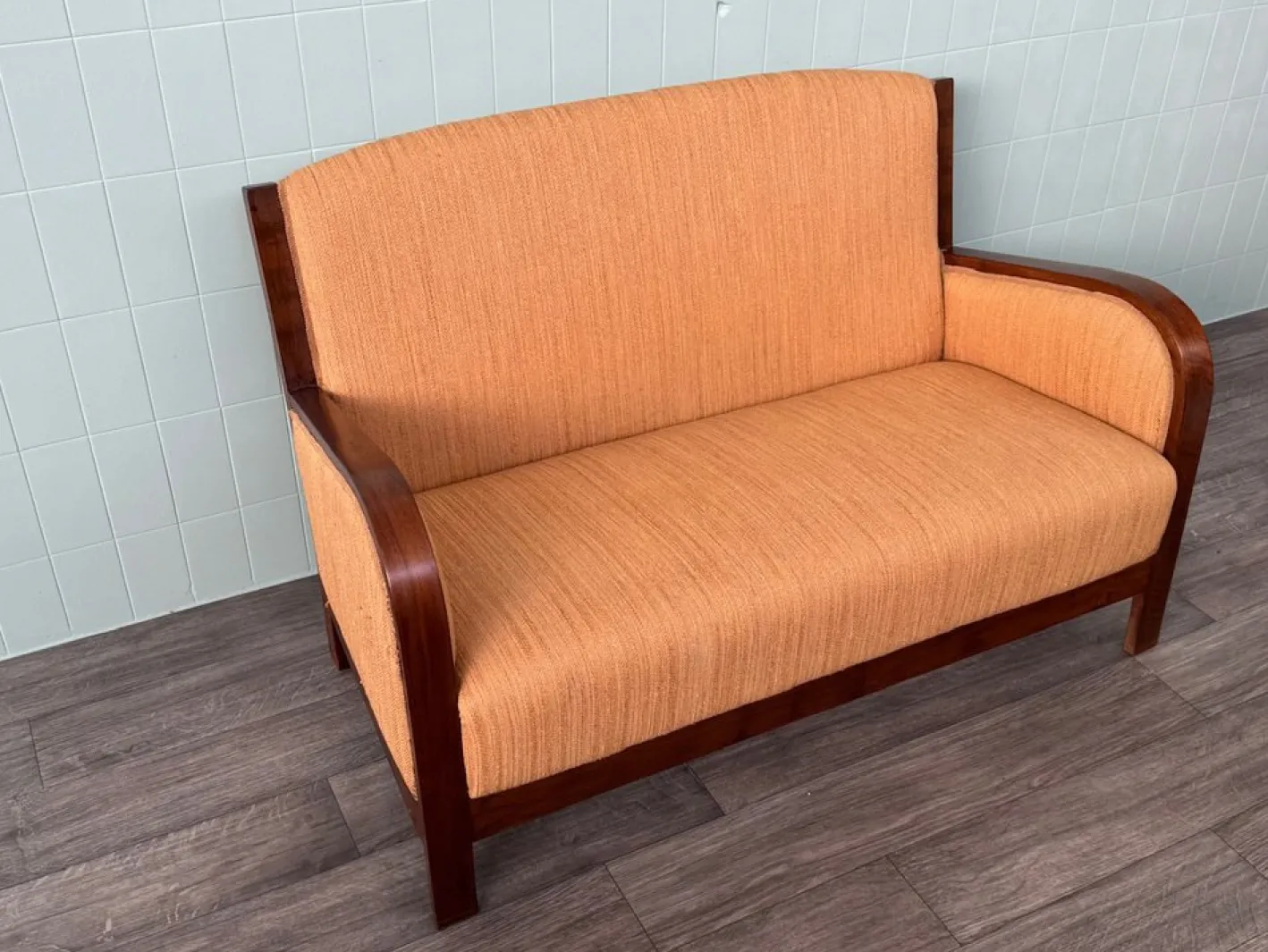 Antikes Art Deco Sofa aus Bugholz, 1930er