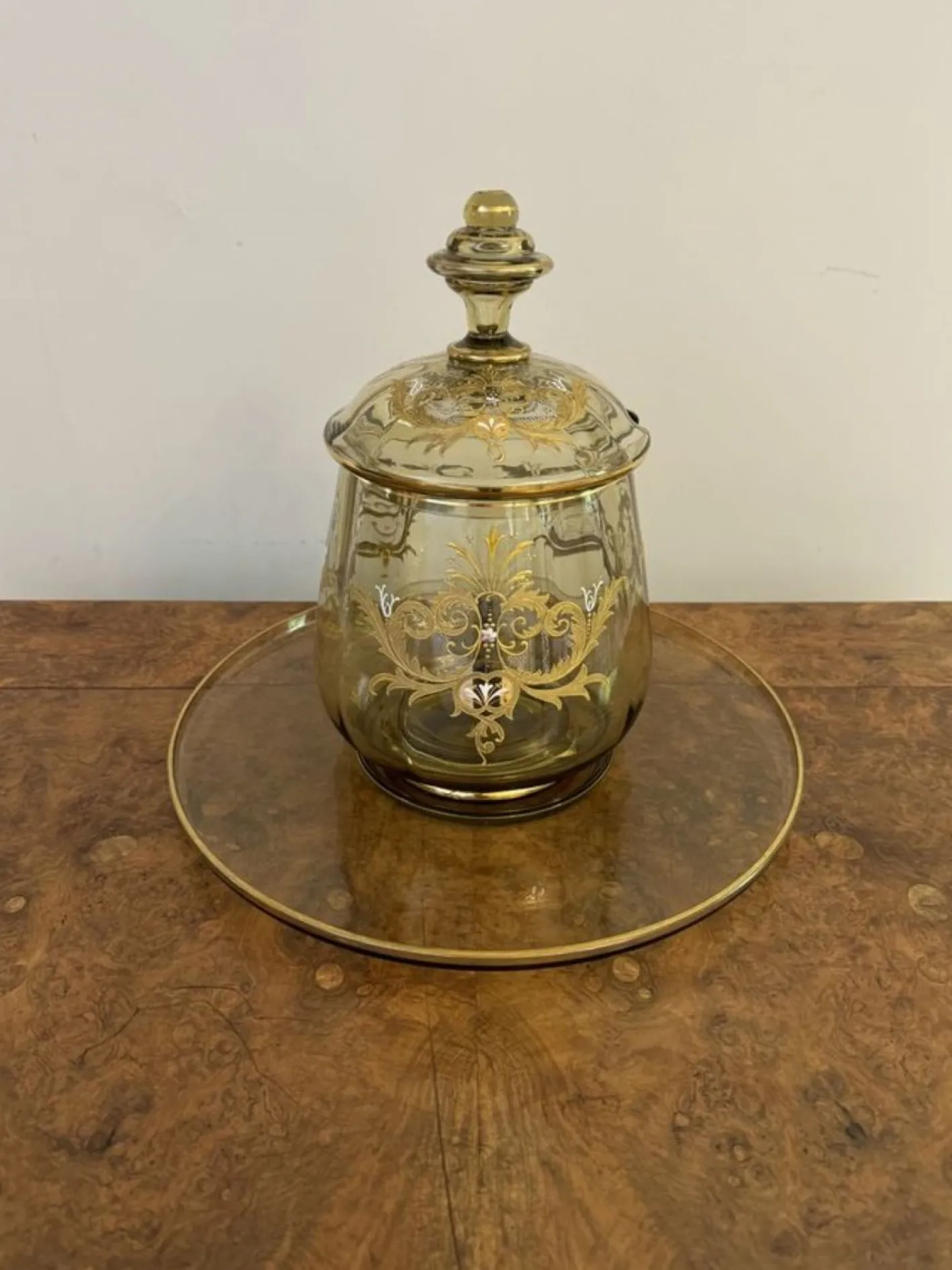 Antikes böhmisches Glas Bowle Set, 1900, 12 . Set