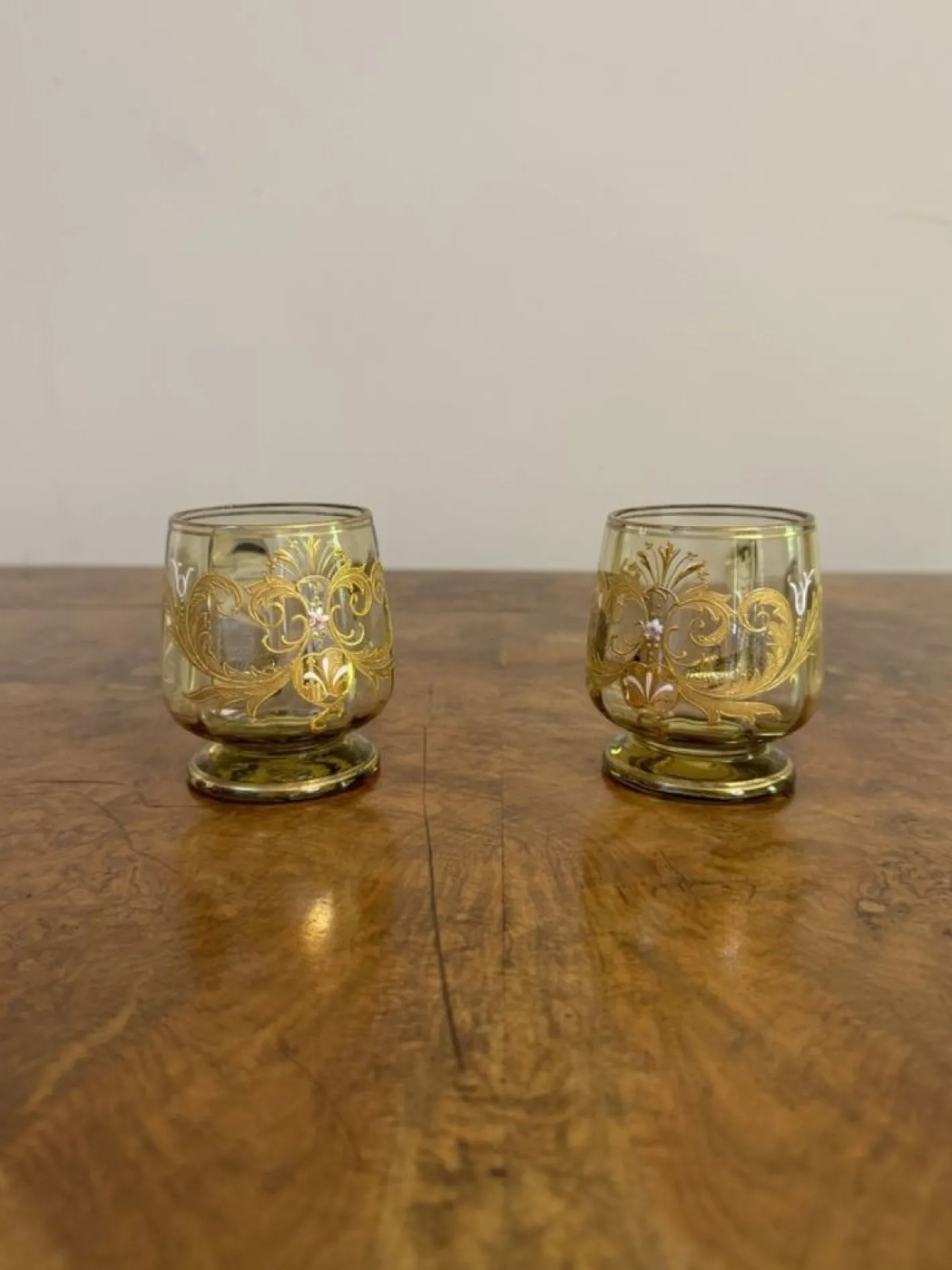 Antikes böhmisches Glas Bowle Set, 1900, 12 . Set