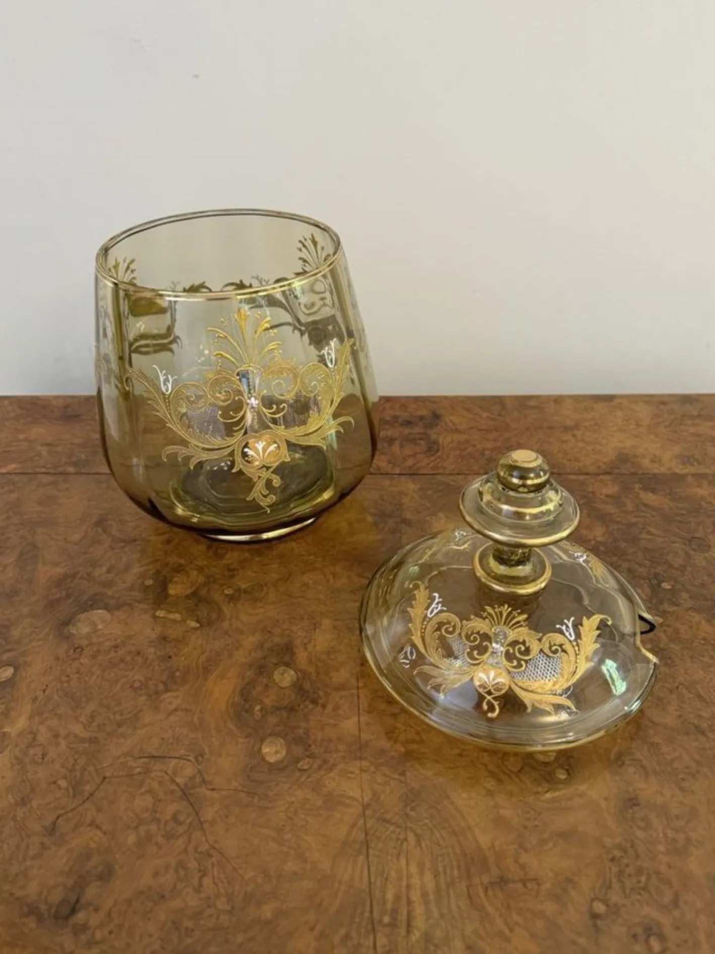 Antikes böhmisches Glas Bowle Set, 1900, 12 . Set