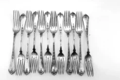 Antike Silbergabeln, 1900er, 12 Set