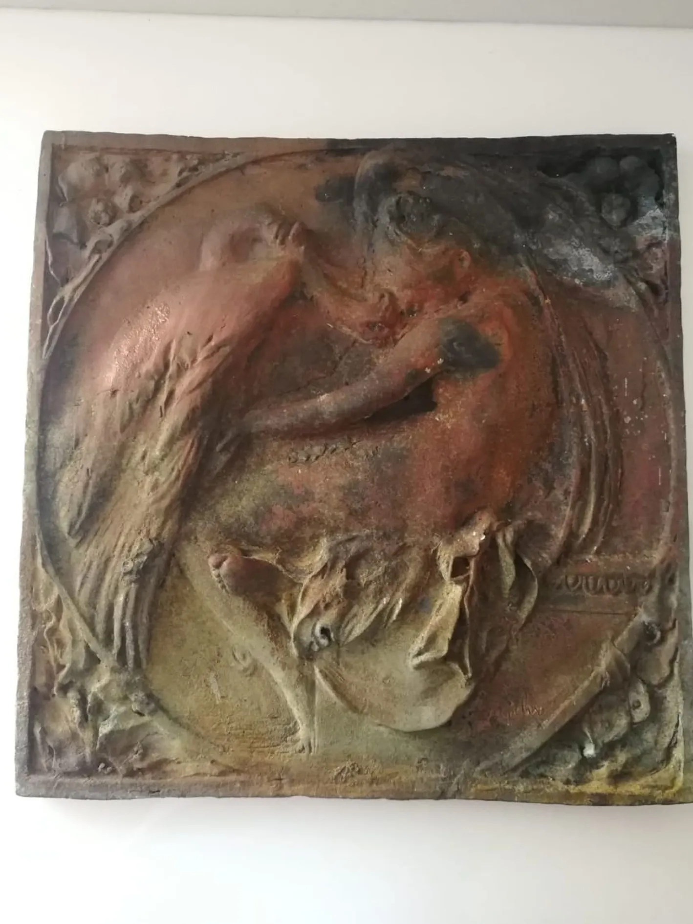 Antikes Leda-Relief aus Bronze