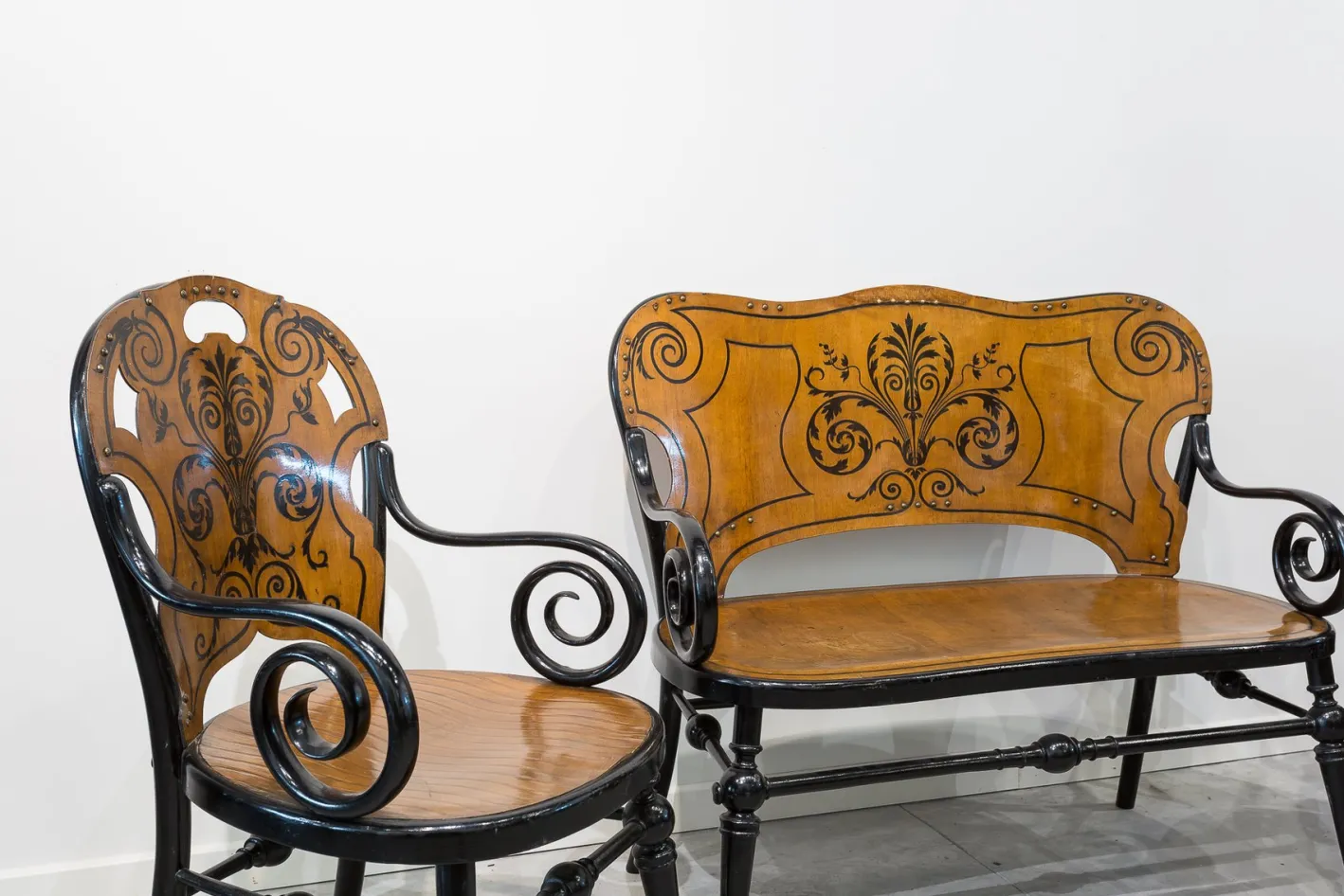 Antikes Tresillo Wohnzimmer Set, 3