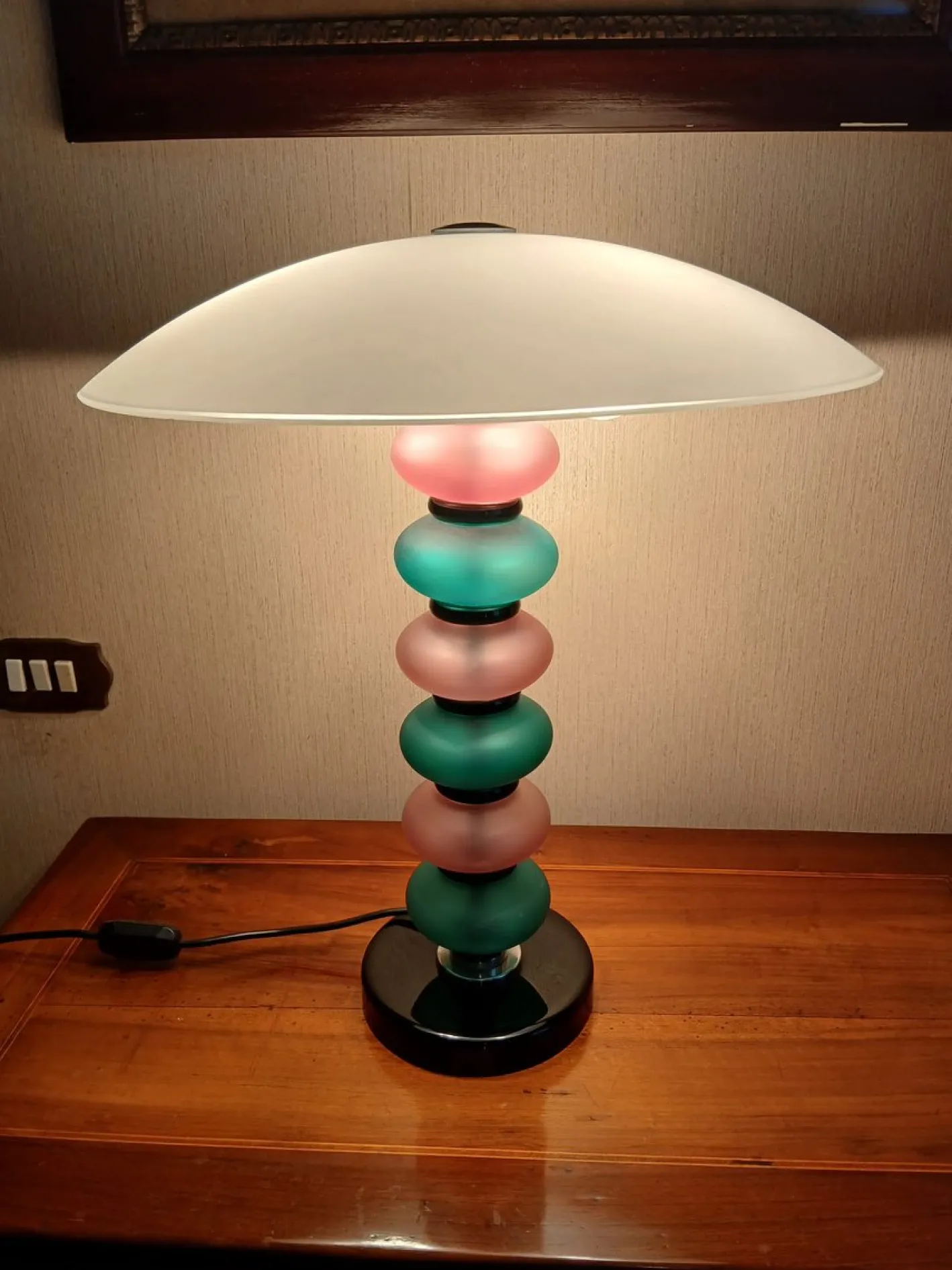 Antike Tischlampe aus Muranoglas, 1890er