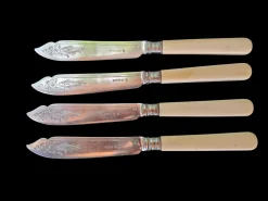Antike versilberte Fischmesser und Gabeln von Lee & Wigfull, 1890er, 8 . Set