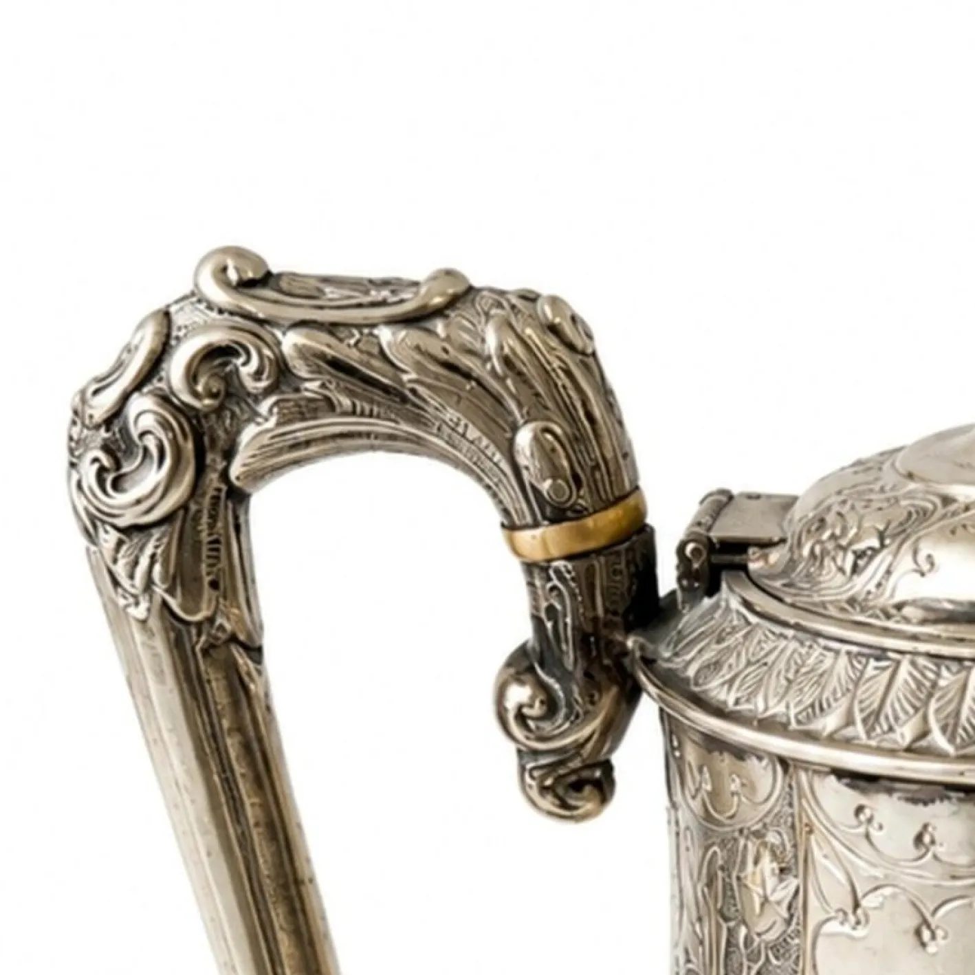 Antike versilberte Teekanne, 1800er