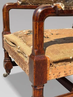 Antike Viktorianische Gotische Armlehnstühle aus Eichenholz, 1860, 2er Set