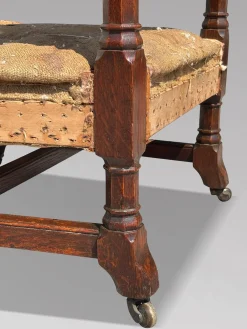 Antike Viktorianische Gotische Armlehnstühle aus Eichenholz, 1860, 2er Set