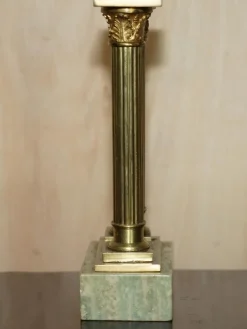 Antike viktorianische Säulen Säulen aus Marmor & Messing der römischen Grand Tour, 2er Set