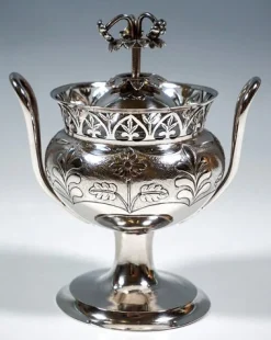 Antike Wiener Empire Zuckerurne aus Silber, 1805