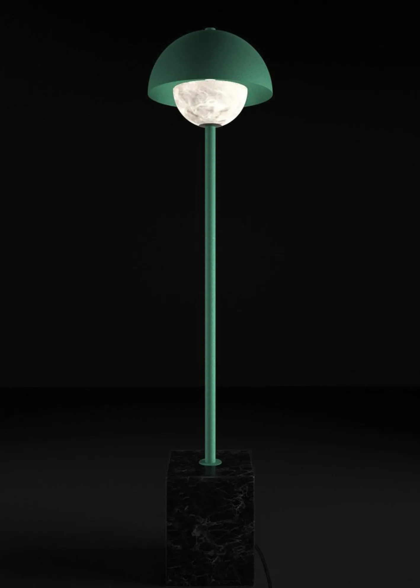 Apollo Stehlampe aus grünem Metall von Alabastro Italiano