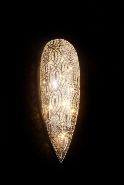 Arabeske Wandlampe aus Stahl & Kristallglas von VGnewtrend