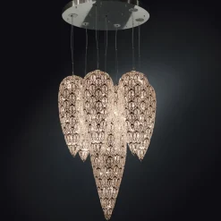Arabesque Kronleuchter aus Stahl & Kristallglas von VGnewtrend