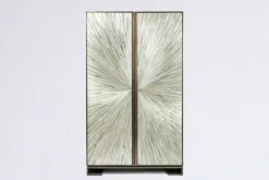 Arja Bronze Kleiderschrank aus Nussholz mit Türen aus Stroh von Reda Amalou Design