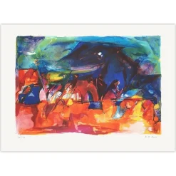 Arlette Le More, Under the Tents, 1998, Lithographie