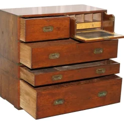 Army & Navy CSL Campaign Kommode mit Schreibtisch, 1890er