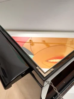 Art Deco Barwagen aus Schwarz Lackiertem Mahagoni, Spiegelglas & Chrom, Frankreich, 1930