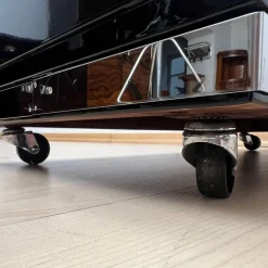 Art Deco Barwagen aus Schwarz Lackiertem Mahagoni, Spiegelglas & Chrom, Frankreich, 1930