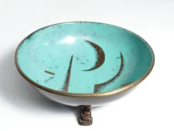 Art Deco Dinanderie Ikora Schale von WMF, Deutschland, 1930er