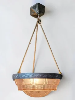 Art Deco Hängelampe von Muller Frères, 1920er