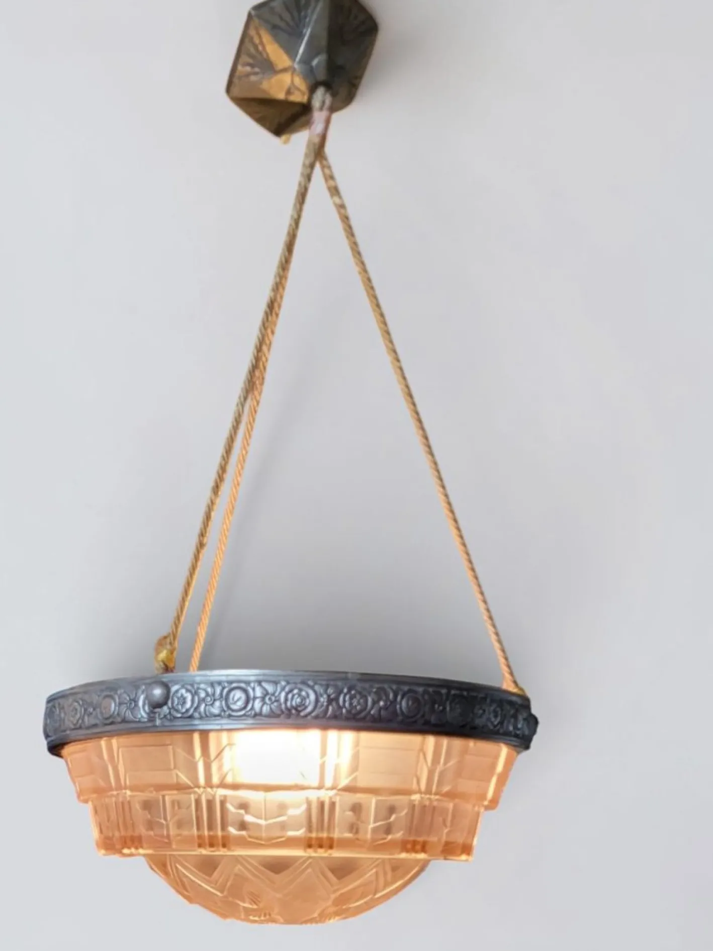 Art Deco Hängelampe von Muller Frères, 1920er