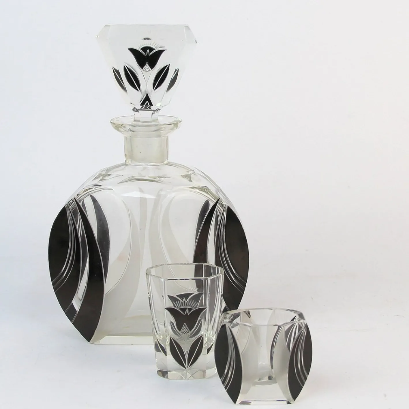 Art Deco Karaffe Set mit Gläsern von Karl Palda, 1920er, 11 . Set