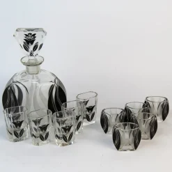 Art Deco Karaffe Set mit Gläsern von Karl Palda, 1920er, 11 . Set
