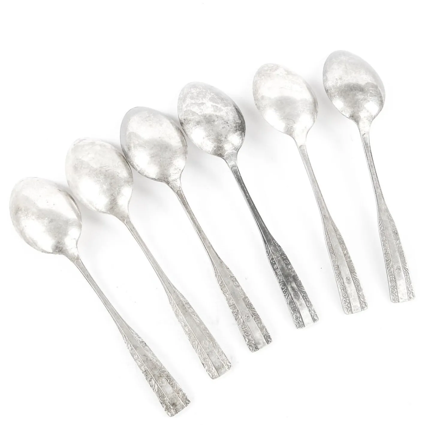 Art Deco Löffel aus Messing, 1950er, 6 . Set