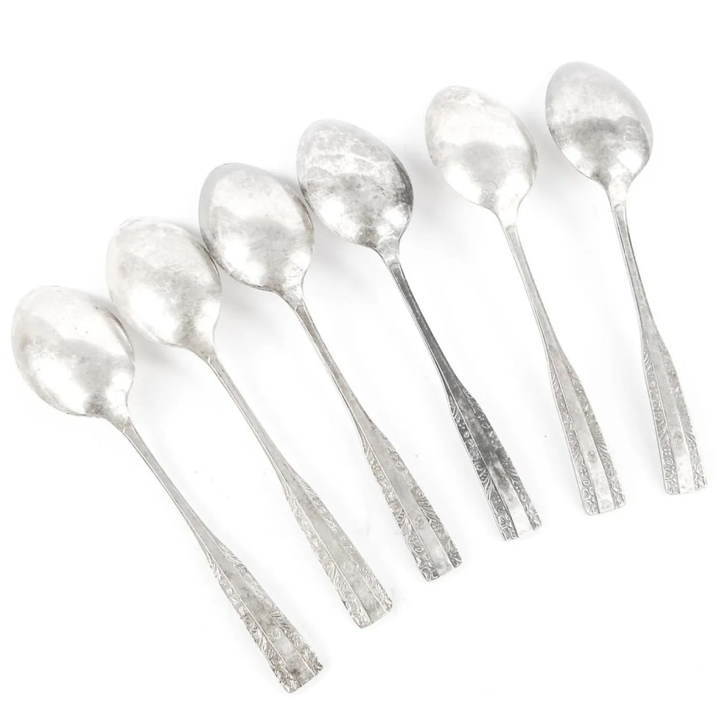 Art Deco Löffel aus Messing, 1950er, 6 . Set