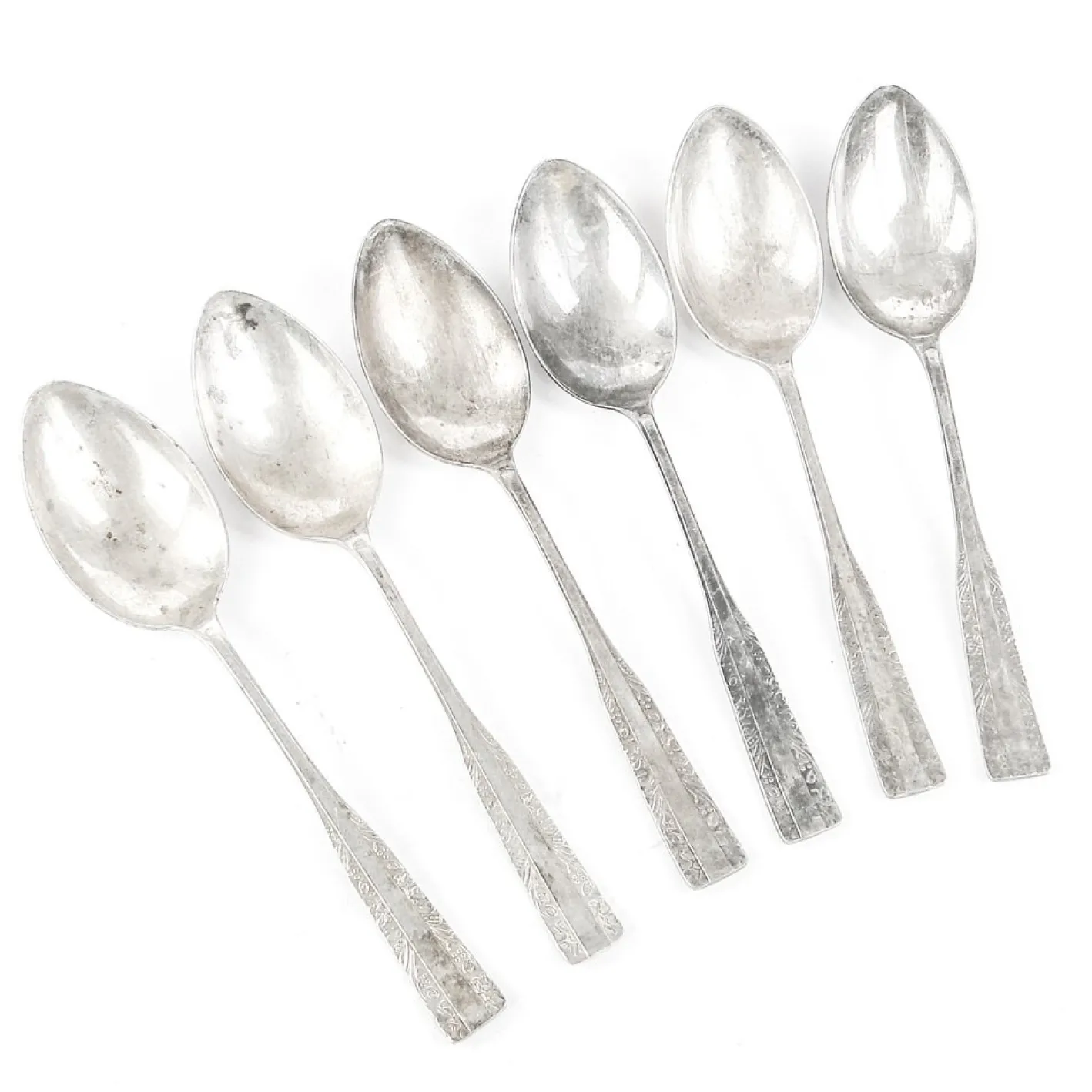 Art Deco Löffel aus Messing, 1950er, 6 . Set
