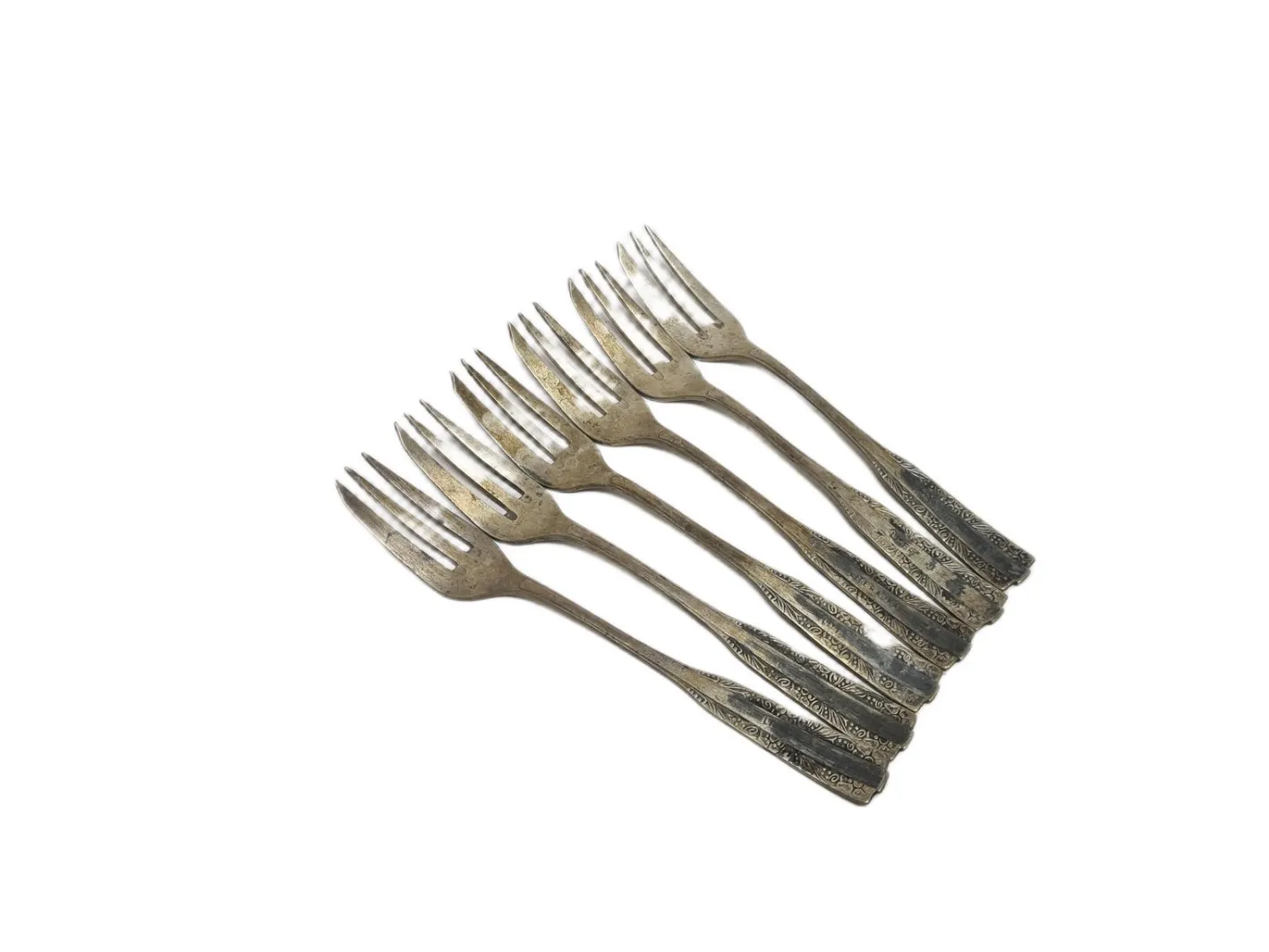 Art Deco Messinggabeln von HEFRA, 1960er, 6er Set