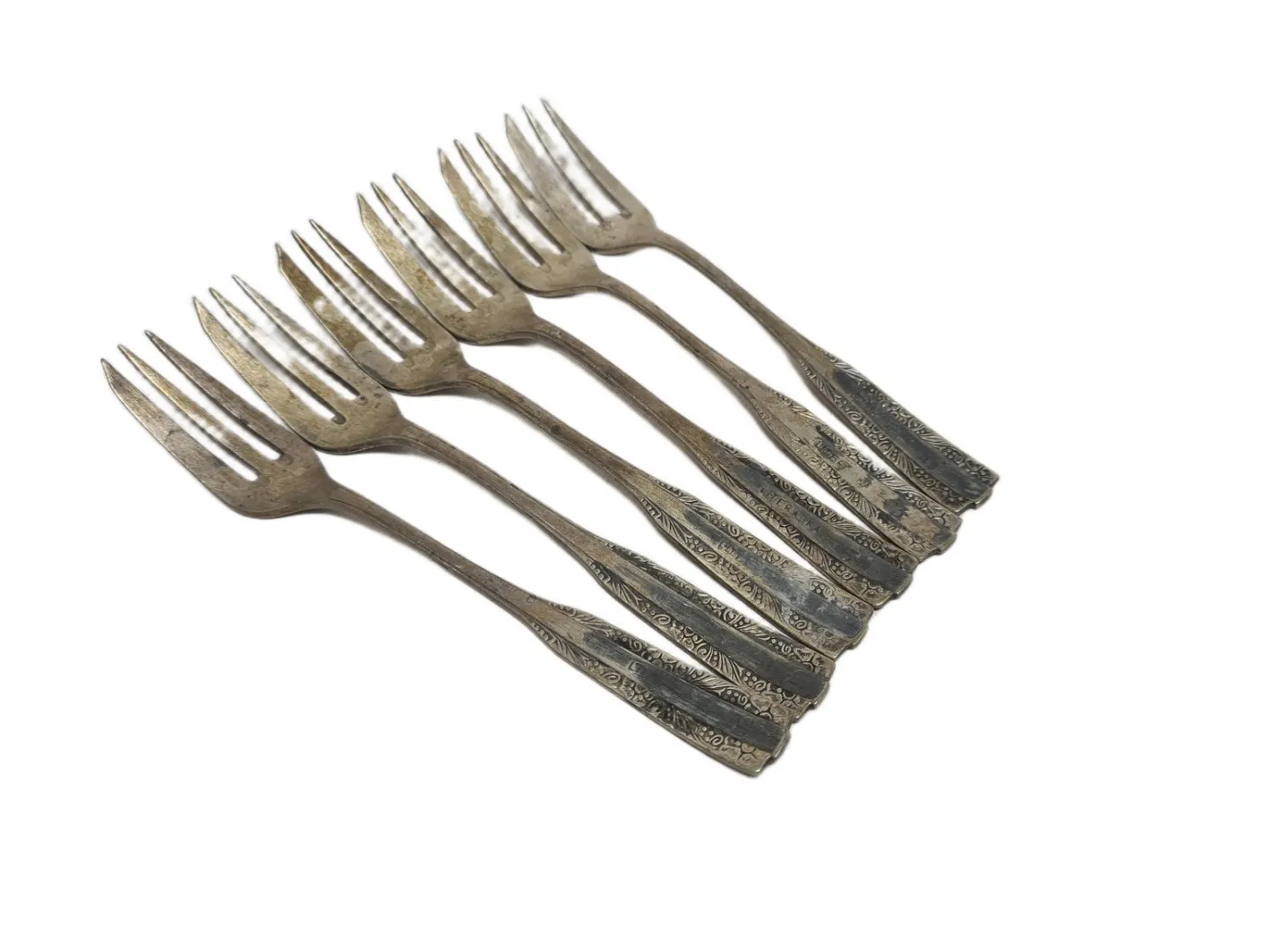 Art Deco Messinggabeln von HEFRA, 1960er, 6er Set