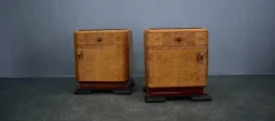 Art Deco Nachttische, Ehemalige Tschechoslowakei, 1930er, 2er Set