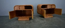 Art Deco Nachttische, Ehemalige Tschechoslowakei, 1930er, 2er Set