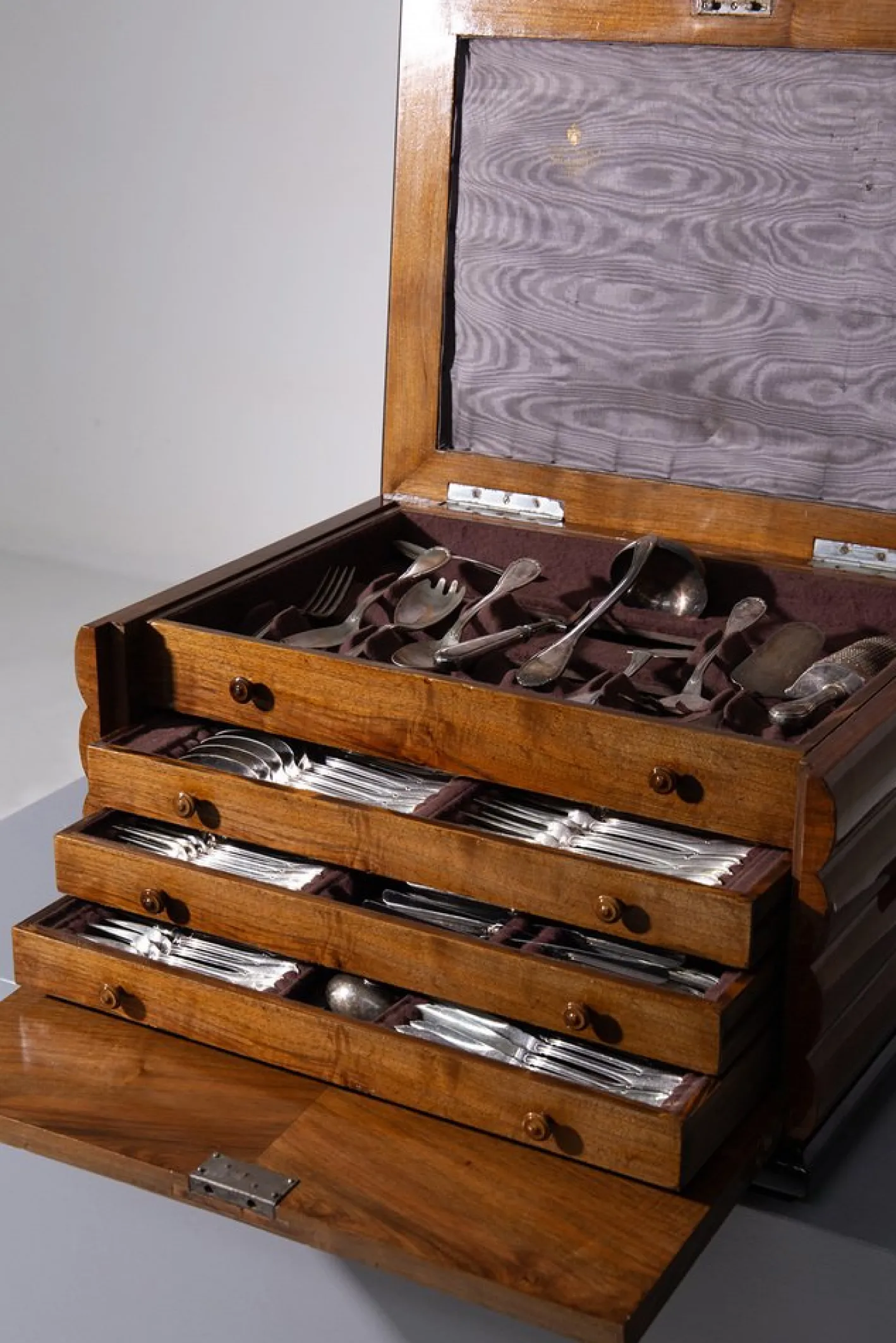 Art Deco Sambonet Servierset mit Schuber, 1930er