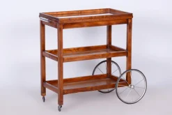 Art Deco Servierwagen aus Eiche & Glas von Thonet, 1920er