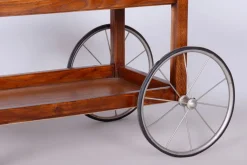 Art Deco Servierwagen aus Eiche & Glas von Thonet, 1920er