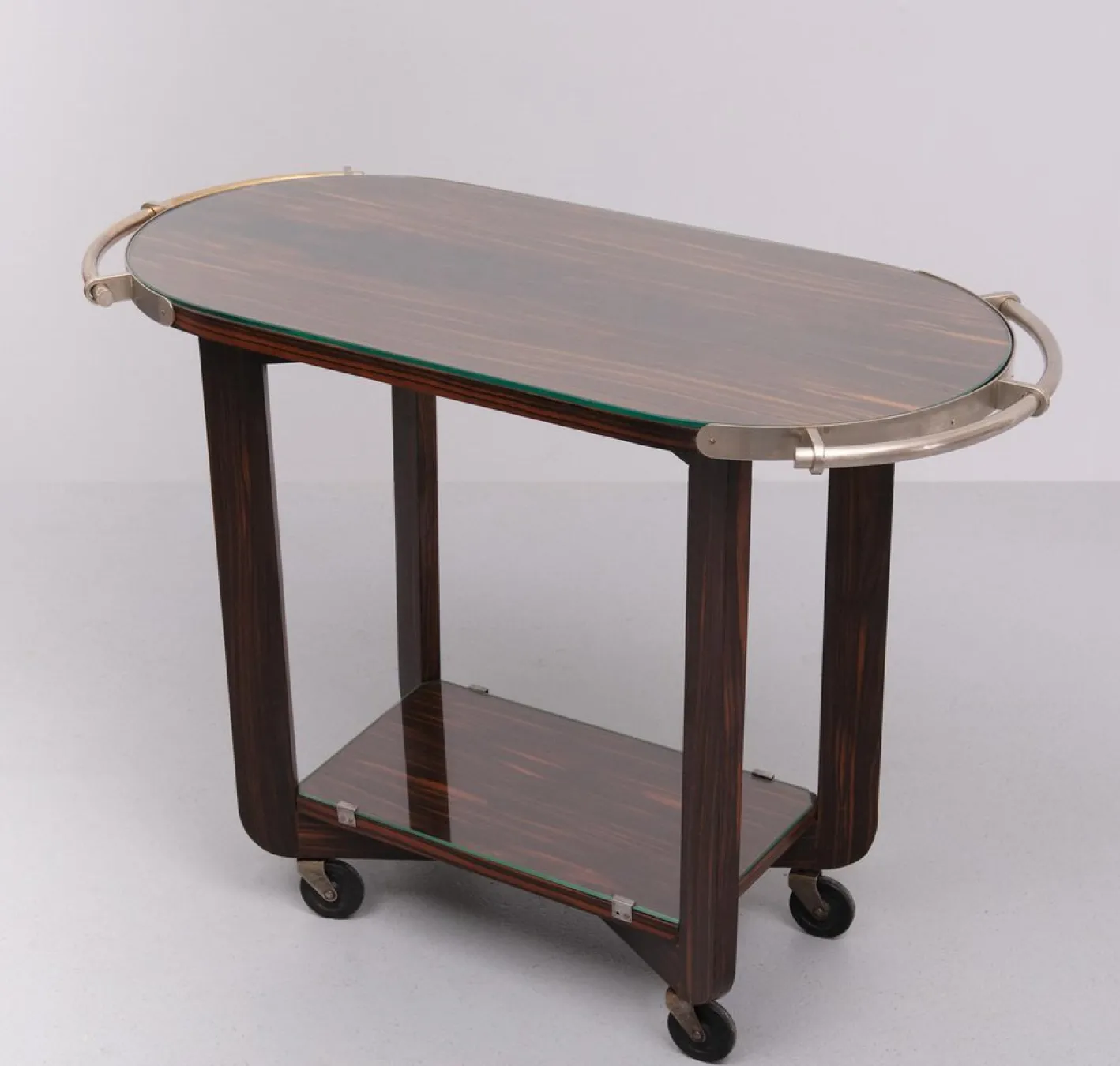 Art Deco Servierwagen aus Holz, 1930er